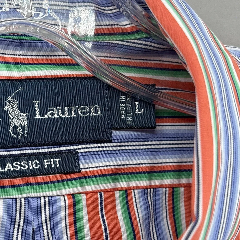 Ralph Lauren Shirt Mens Large Multicolor Blanket Southwest Stripe Classic Button